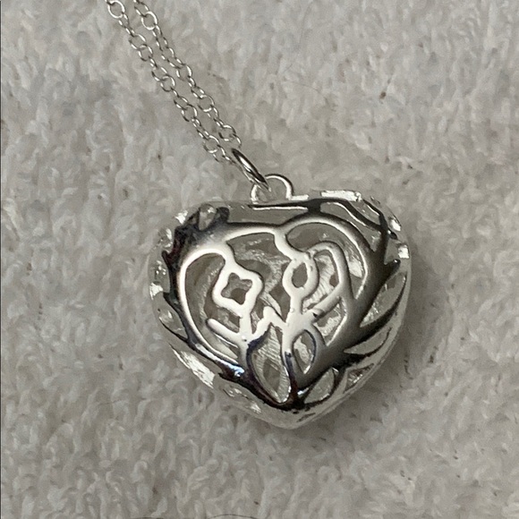 Silver Heart Pendant Necklace 925 - Picture 7 of 7